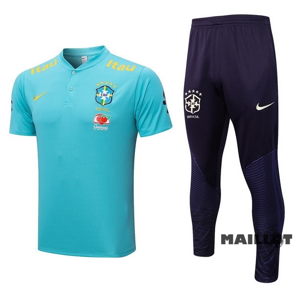 Foot Maillot Pas Cher Ensemble Complet Polo Brésil 2022 Vert I Noir