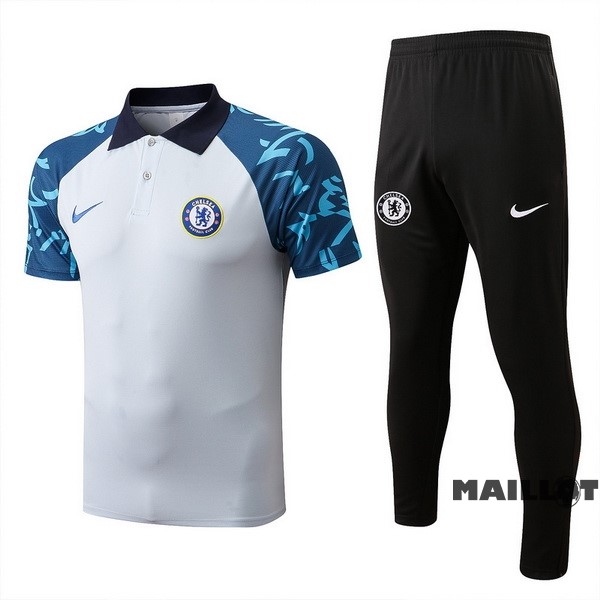 Foot Maillot Pas Cher Ensemble Complet Polo Chelsea 2022 2023 Blanc Noir