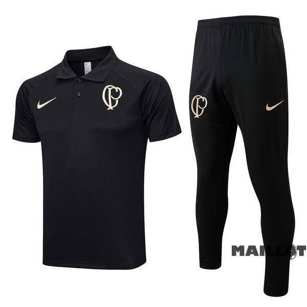 Foot Maillot Pas Cher Ensemble Complet Polo Corinthians Paulista 2023 2024 Noir