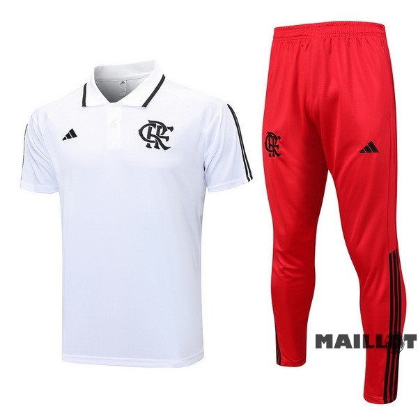 Foot Maillot Pas Cher Ensemble Complet Polo Flamengo 2023 2024 Blanc Rouge