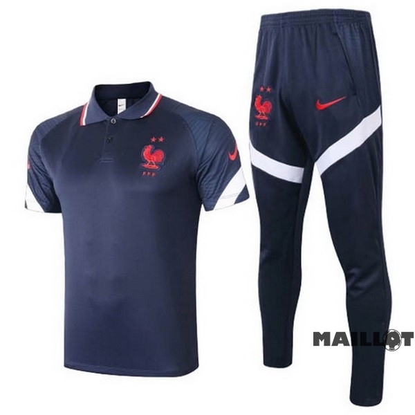 Foot Maillot Pas Cher Ensemble Complet Polo France 2020 Bleu Marine