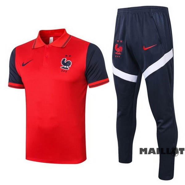 Foot Maillot Pas Cher Ensemble Complet Polo France 2020 Rouge Noir