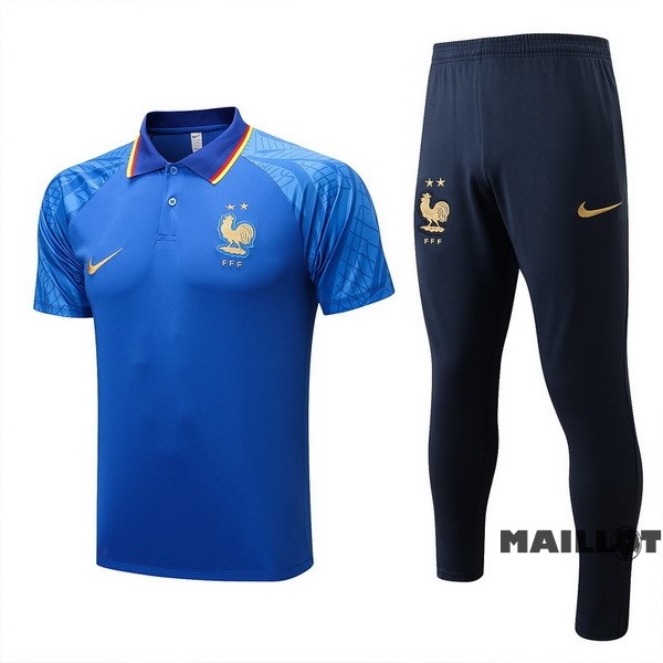 Foot Maillot Pas Cher Ensemble Complet Polo France 2022 Bleu