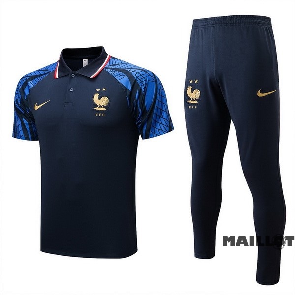 Foot Maillot Pas Cher Ensemble Complet Polo France 2022 Bleu Marine