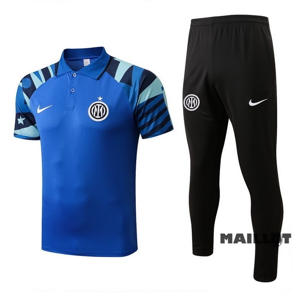 Foot Maillot Pas Cher Ensemble Complet Polo Inter Milán 2022 2023 Bleu Noir