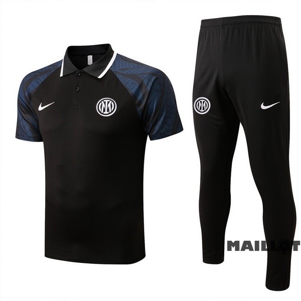 Foot Maillot Pas Cher Ensemble Complet Polo Inter Milán 2022 2023 Noir Gris