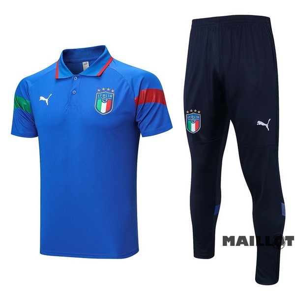 Foot Maillot Pas Cher Ensemble Complet Polo Italie 2022 Bleu