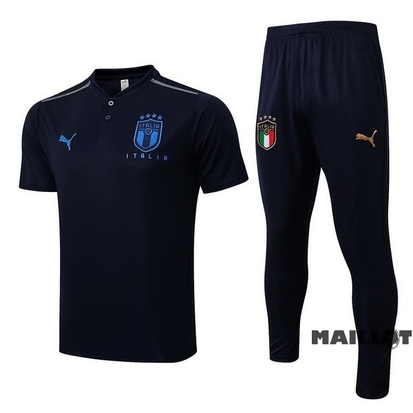 Foot Maillot Pas Cher Ensemble Complet Polo Italie 2022 Bleu Marine