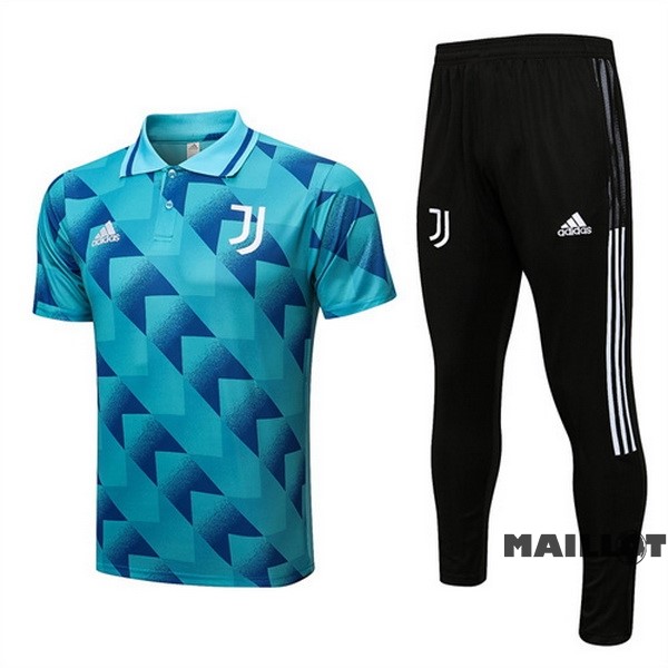 Foot Maillot Pas Cher Ensemble Complet Polo Juventus 2022 2023 Bleu Vert