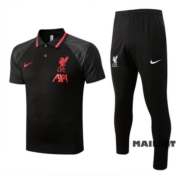 Foot Maillot Pas Cher Ensemble Complet Polo Liverpool 2022 2023 Noir Rouge