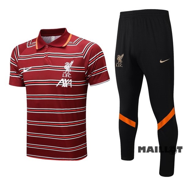 Foot Maillot Pas Cher Ensemble Complet Polo Liverpool 2022 2023 Rouge Noir