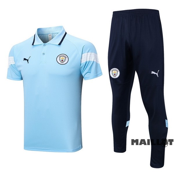 Foot Maillot Pas Cher Ensemble Complet Polo Manchester City 2022 2023 Bleu