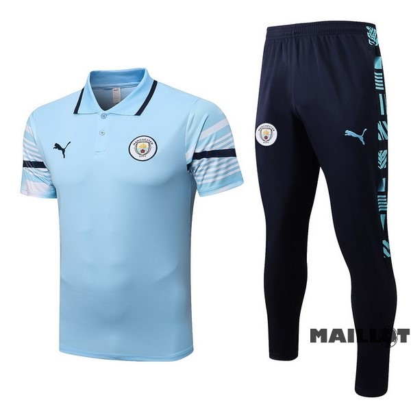 Foot Maillot Pas Cher Ensemble Complet Polo Manchester City 2022 2023 Bleu Clair