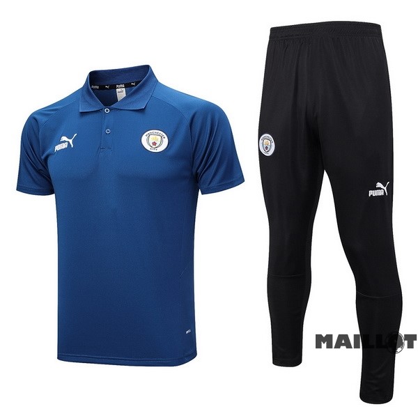 Foot Maillot Pas Cher Ensemble Complet Polo Manchester City 2023 2024 Bleu Marine Noir