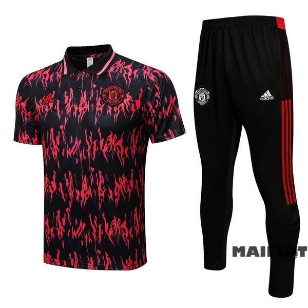 Foot Maillot Pas Cher Ensemble Complet Polo Manchester United 2022 2023 Rouge I Noir