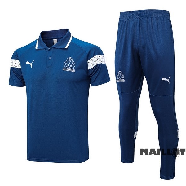 Foot Maillot Pas Cher Ensemble Complet Polo Marsella 2022 2023 Bleu Blanc