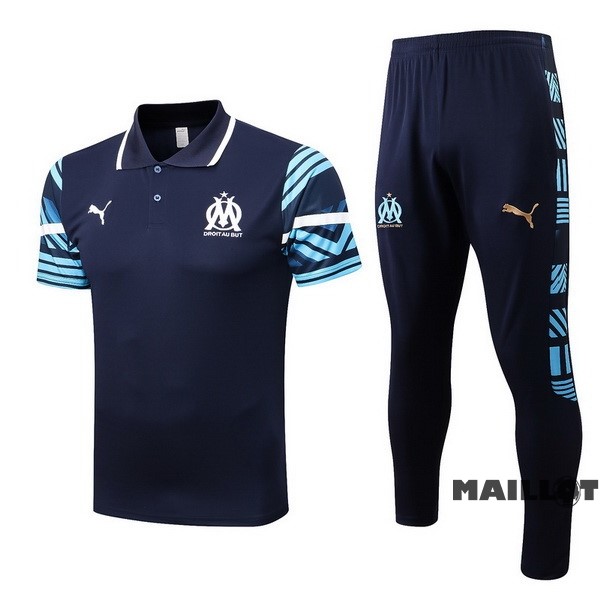 Foot Maillot Pas Cher Ensemble Complet Polo Marsella 2022 2023 Bleu Marine