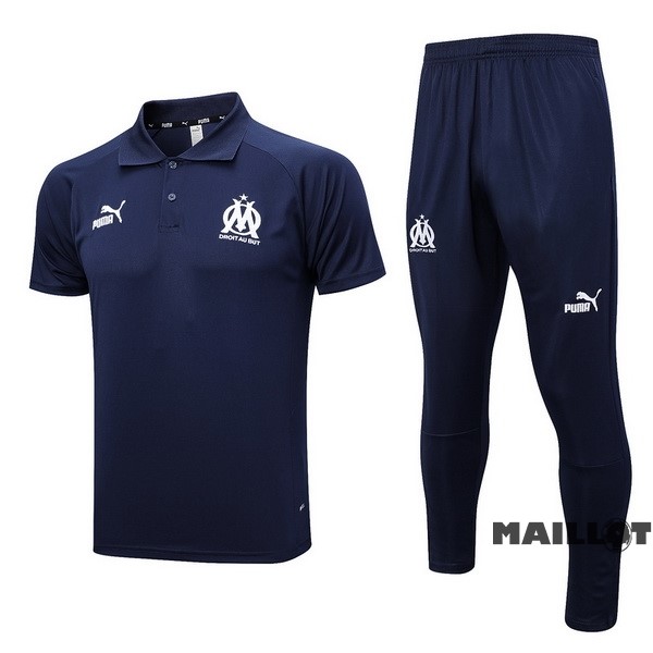 Foot Maillot Pas Cher Ensemble Complet Polo Marsella 2023 2024 Bleu Marine