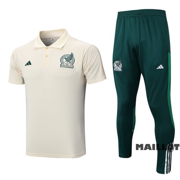 Foot Maillot Pas Cher Ensemble Complet Polo Mexique 2023 Jaune Vert