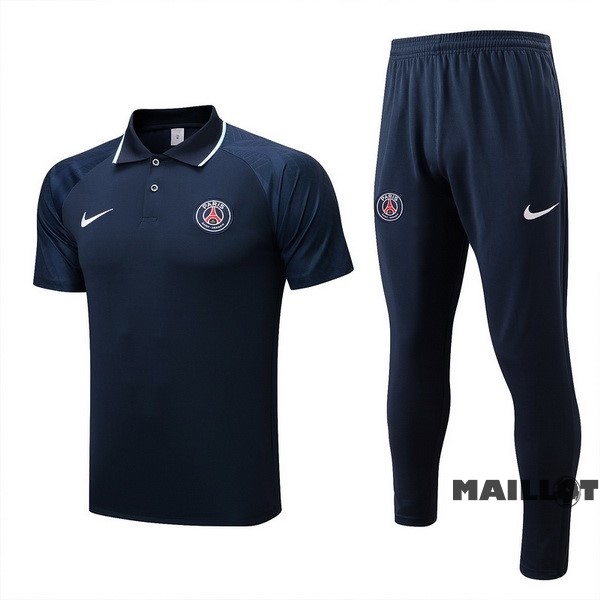 Foot Maillot Pas Cher Ensemble Complet Polo Paris Saint Germain 2022 2023 Bleu Marine