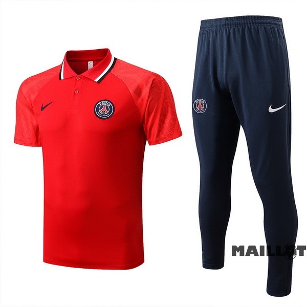 Foot Maillot Pas Cher Ensemble Complet Polo Paris Saint Germain 2022 2023 Rouge Bleu Marine