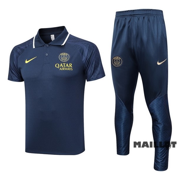 Foot Maillot Pas Cher Ensemble Complet Polo Paris Saint Germain 2023 2024 Bleu Marine