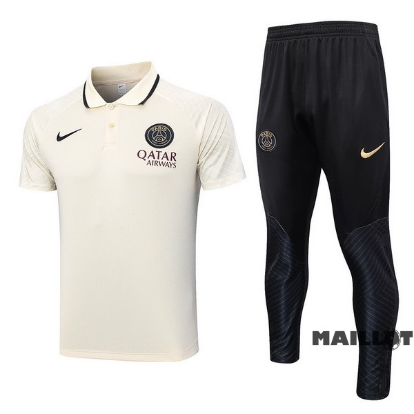 Foot Maillot Pas Cher Ensemble Complet Polo Paris Saint Germain 2023 2024 Jaune Noir