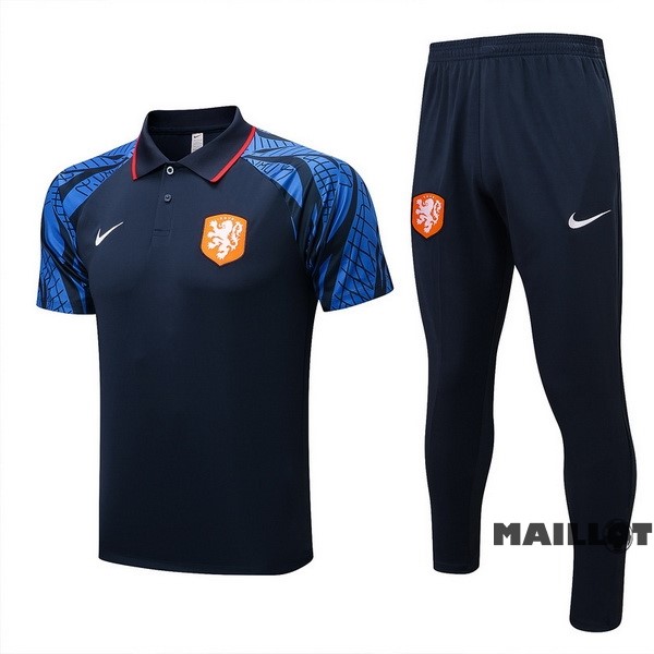 Foot Maillot Pas Cher Ensemble Complet Polo Pays Bas 2022 Bleu Marine