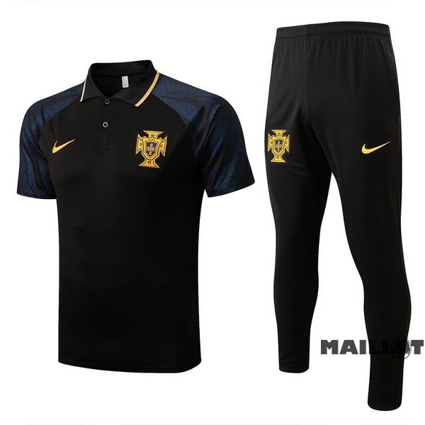 Foot Maillot Pas Cher Ensemble Complet Polo Portugal 2022 Noir