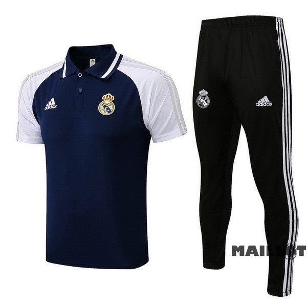 Foot Maillot Pas Cher Ensemble Complet Polo Real Madrid 2022 2023 Noir Blanc