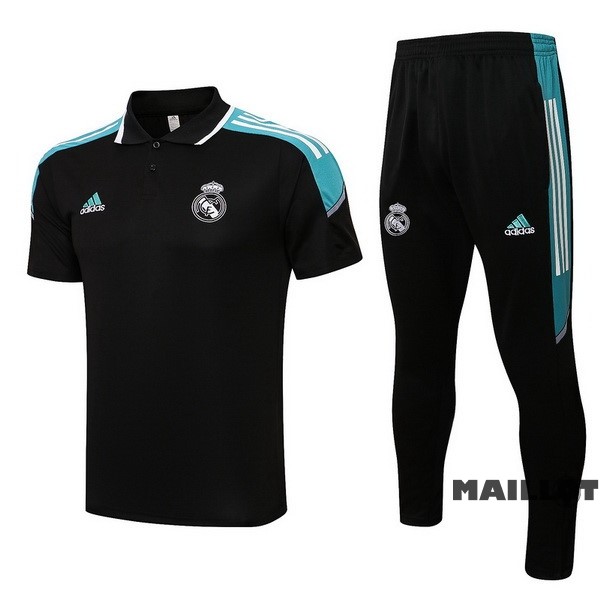 Foot Maillot Pas Cher Ensemble Complet Polo Real Madrid 2022 2023 Noir Vert