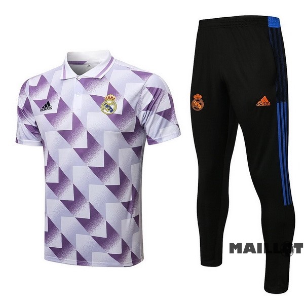 Foot Maillot Pas Cher Ensemble Complet Polo Real Madrid 2022 2023 Purpura Blanc