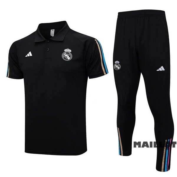 Foot Maillot Pas Cher Ensemble Complet Polo Real Madrid 2023 2024 Noir