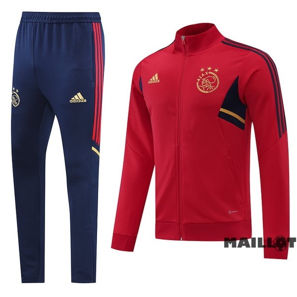 Foot Maillot Pas Cher Ensemble Complet Ropa Deportiva Con Cremallera Larga Ajax 2022 2023 Purpura II Rouge