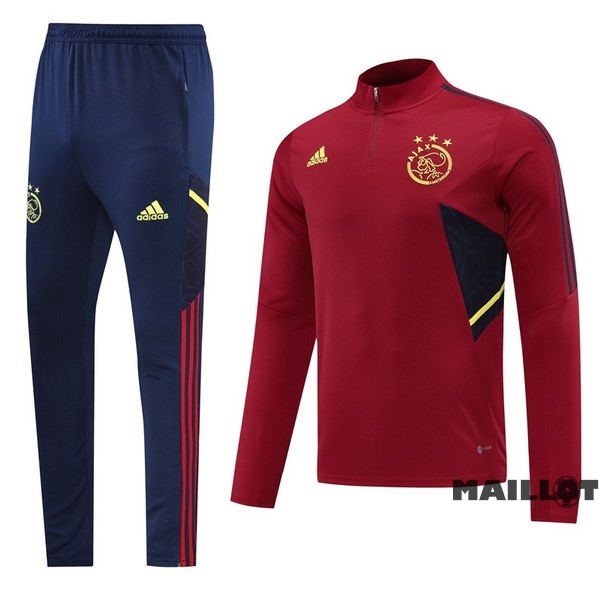 Foot Maillot Pas Cher Ensemble Complet Ropa Deportiva Con Cremallera Larga Ajax 2022 2023 Purpura I Rouge