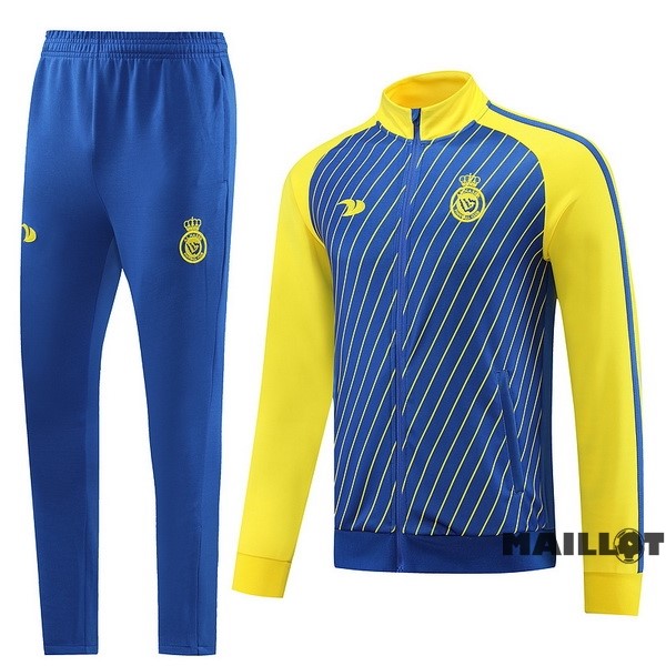 Foot Maillot Pas Cher Ensemble Complet Ropa Deportiva Con Cremallera Larga Al Nassr 2023 2024 Bleu Jaune