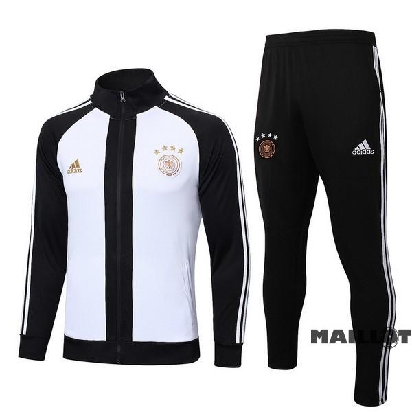 Foot Maillot Pas Cher Ensemble Complet Ropa Deportiva Con Cremallera Larga Allemagne 2022 Blanc Noir