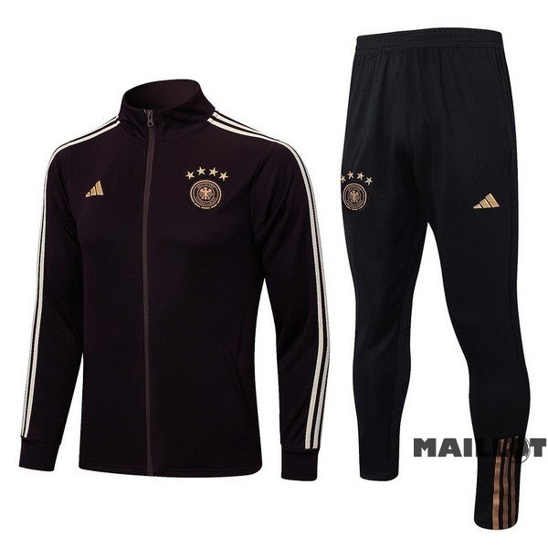 Foot Maillot Pas Cher Ensemble Complet Ropa Deportiva Con Cremallera Larga Allemagne 2022 Bordeaux I Noir