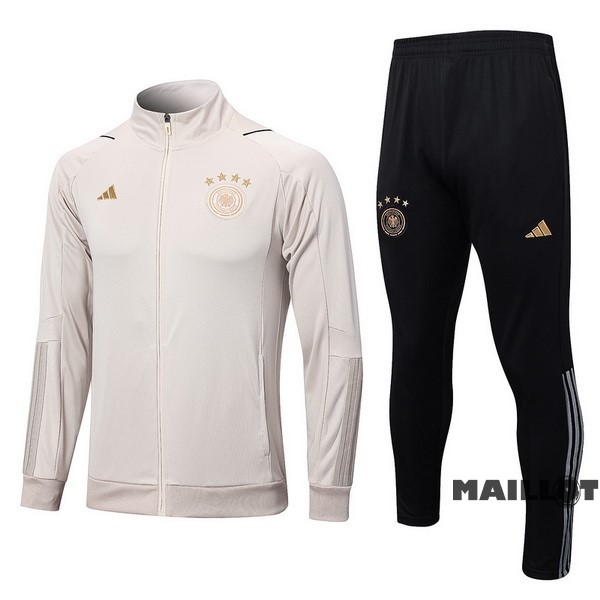 Foot Maillot Pas Cher Ensemble Complet Ropa Deportiva Con Cremallera Larga Allemagne 2022 Jaune Noir