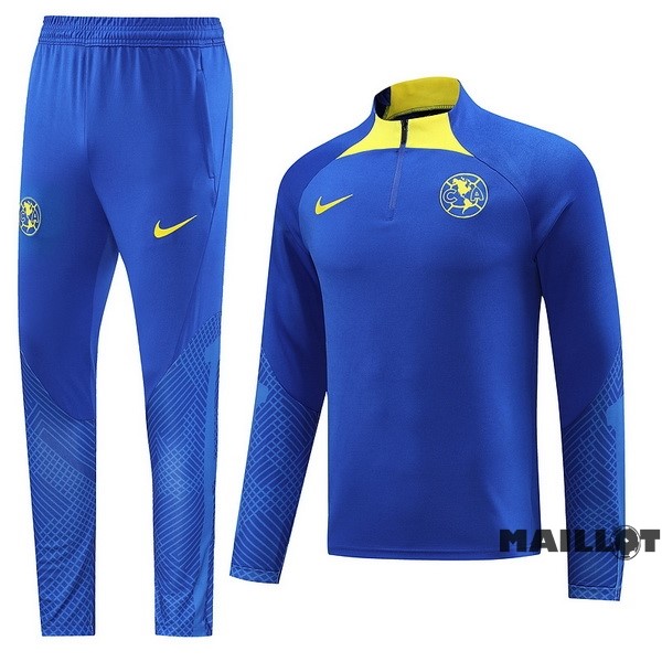 Foot Maillot Pas Cher Ensemble Complet Ropa Deportiva Con Cremallera Larga América 2023 2024 Bleu