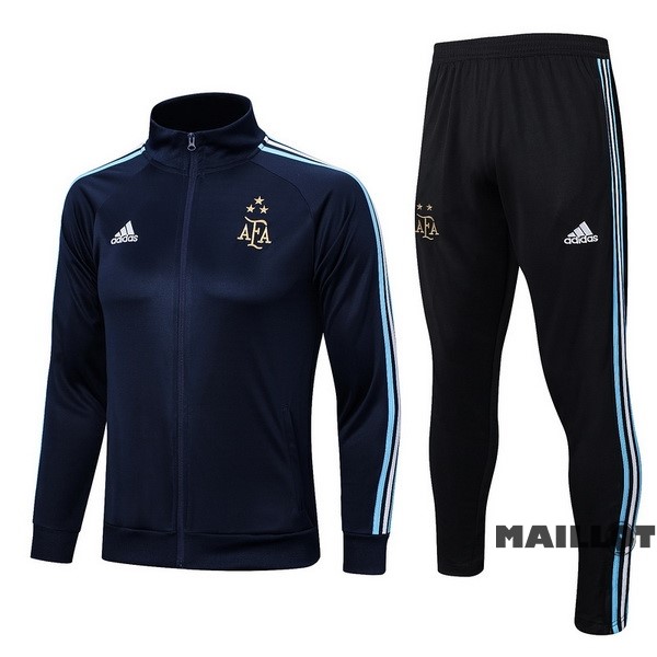 Foot Maillot Pas Cher Ensemble Complet Ropa Deportiva Con Cremallera Larga Argentine 2023 Bleu I Marine