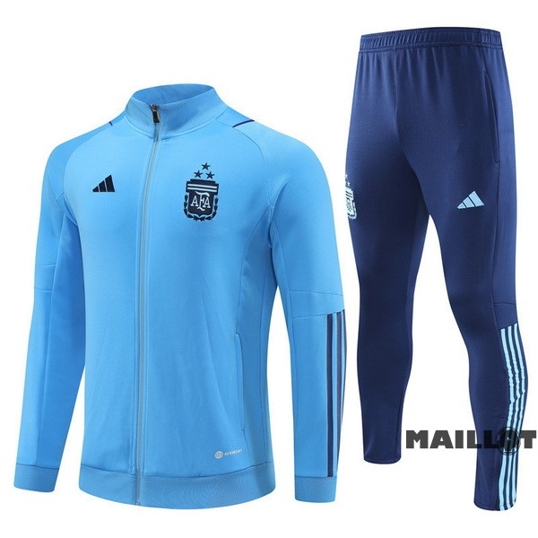 Foot Maillot Pas Cher Ensemble Complet Ropa Deportiva Con Cremallera Larga Argentine 2023 I Bleu