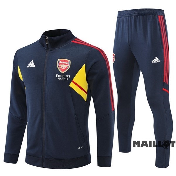 Foot Maillot Pas Cher Ensemble Complet Ropa Deportiva Con Cremallera Larga Arsenal 2022 2023 Bleu Marine I Jaune