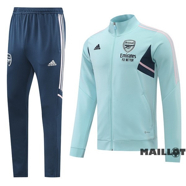 Foot Maillot Pas Cher Ensemble Complet Ropa Deportiva Con Cremallera Larga Arsenal 2022 2023 Bleu Vert