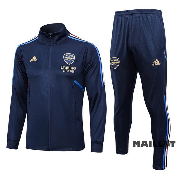 Foot Maillot Pas Cher Ensemble Complet Ropa Deportiva Con Cremallera Larga Arsenal 2023 2024 Bleu Marine