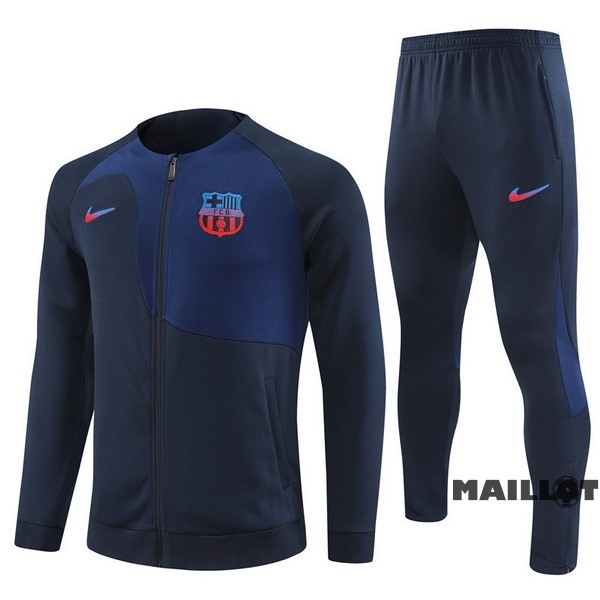 Foot Maillot Pas Cher Ensemble Complet Ropa Deportiva Con Cremallera Larga Barcelona 2022 2023 Bleu I Marine