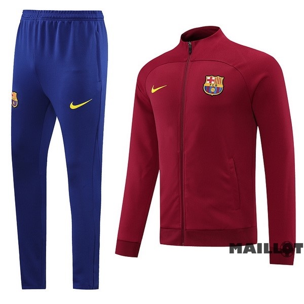 Foot Maillot Pas Cher Ensemble Complet Ropa Deportiva Con Cremallera Larga Barcelona 2022 2023 Bleu I Rouge