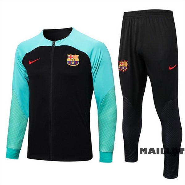 Foot Maillot Pas Cher Ensemble Complet Ropa Deportiva Con Cremallera Larga Barcelona 2022 2023 Noir Vert