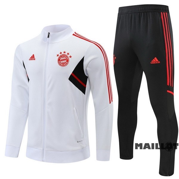 Foot Maillot Pas Cher Ensemble Complet Ropa Deportiva Con Cremallera Larga Bayern Múnich 2022 2023 Blanc Noir Rouge