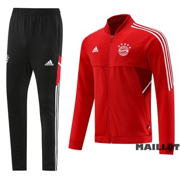 Foot Maillot Pas Cher Ensemble Complet Ropa Deportiva Con Cremallera Larga Bayern Múnich 2022 2023 Noir Rouge